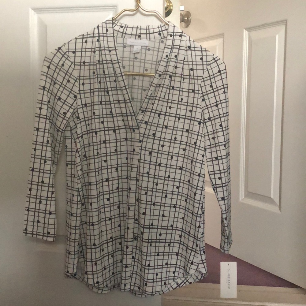 Professional black/white blouse